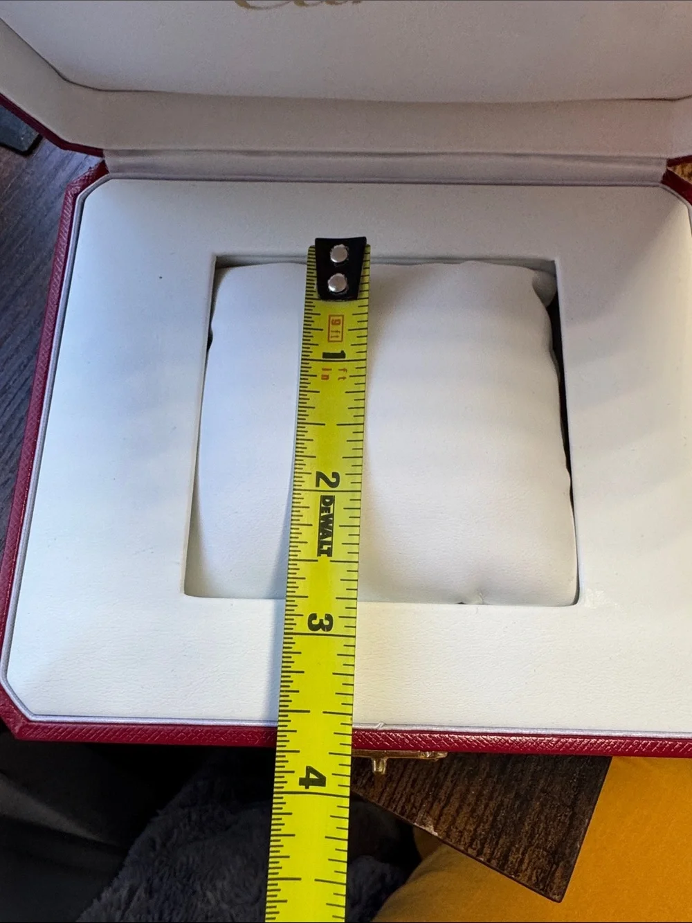 Cartier Red Decorative Jewelry Storage Box with Gold Trim with book
